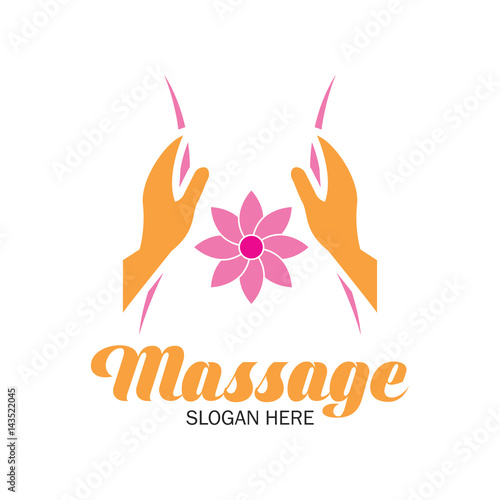 massage therapy logo with text space for your slogan / tagline, vector illustration