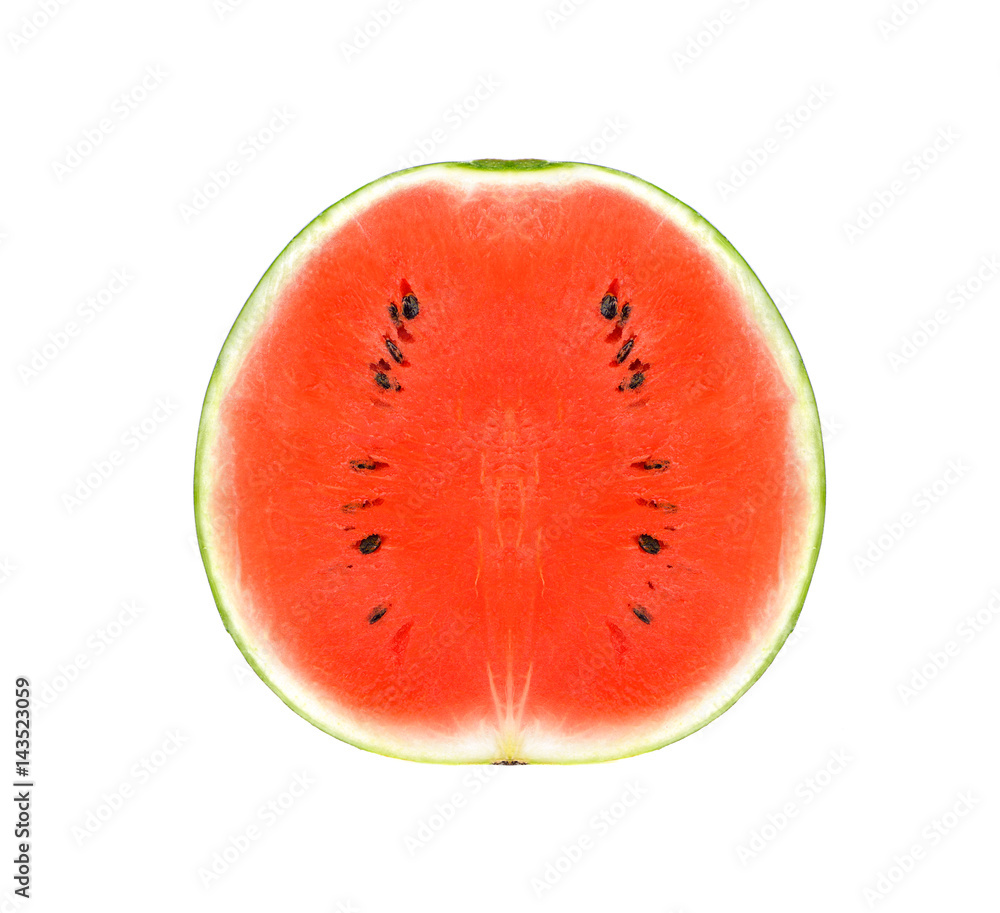 half watermelon on white background