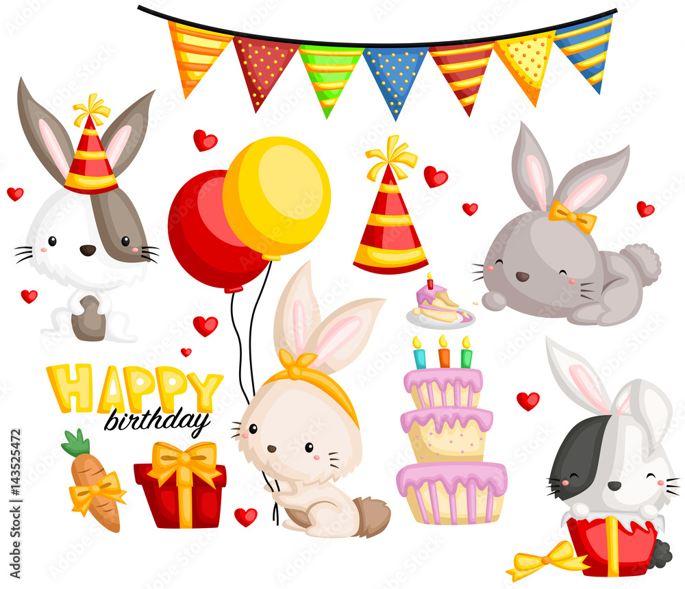 Obraz premium Birthday Bunny
