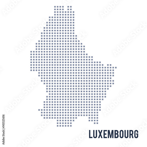 Vector pixel map of Luxembourg isolated on white background