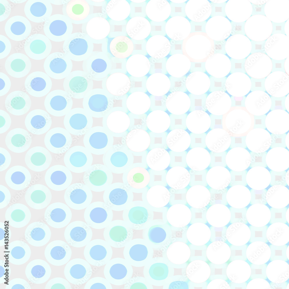 Soft Pastel Blue and Green Retro Circle Dots and Grid Background Design - High resolution illustration for graphic element or backdrop use.