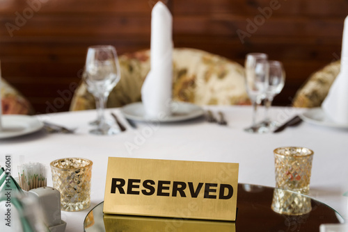 "The table was ordered" in the restaurant on the table