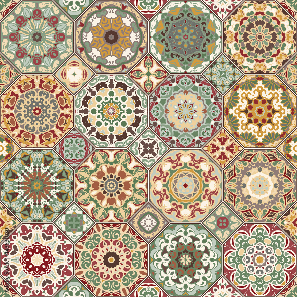 Set of octagonal and square patterns.