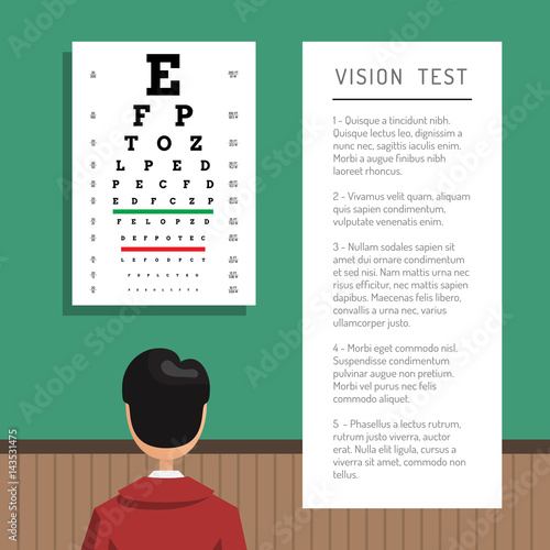 Advertising information banner ophthalmic clinic with space for text, where you can specify the list of services and consultations.