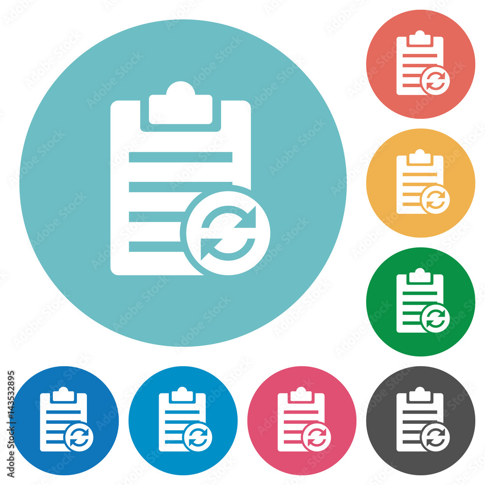 Syncronize note flat round icons Syncronize note flat round icons