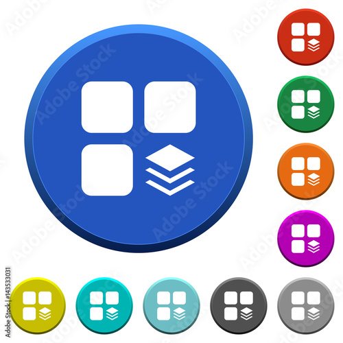 Multiple components beveled buttons