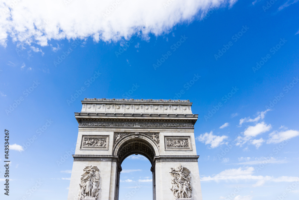 Arc de triomphe in Paris, one of the most famous monuments