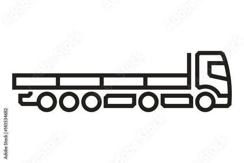 Vehicle Icons: European Truck Semitrailer (3). Vector.