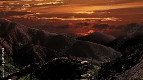 Sunrise time lapse over High Atlas mountains in Morocco