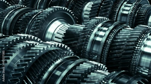 Transmission gearbox gear box automotive auto car working animation loop TOP QUALITY HIGH focused dark
