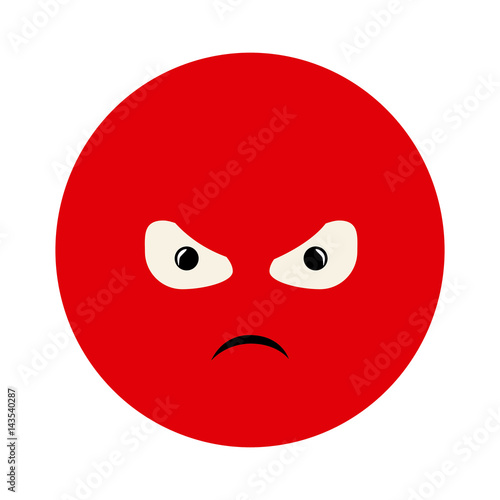 colorful emoticon furious face expression vector illustration