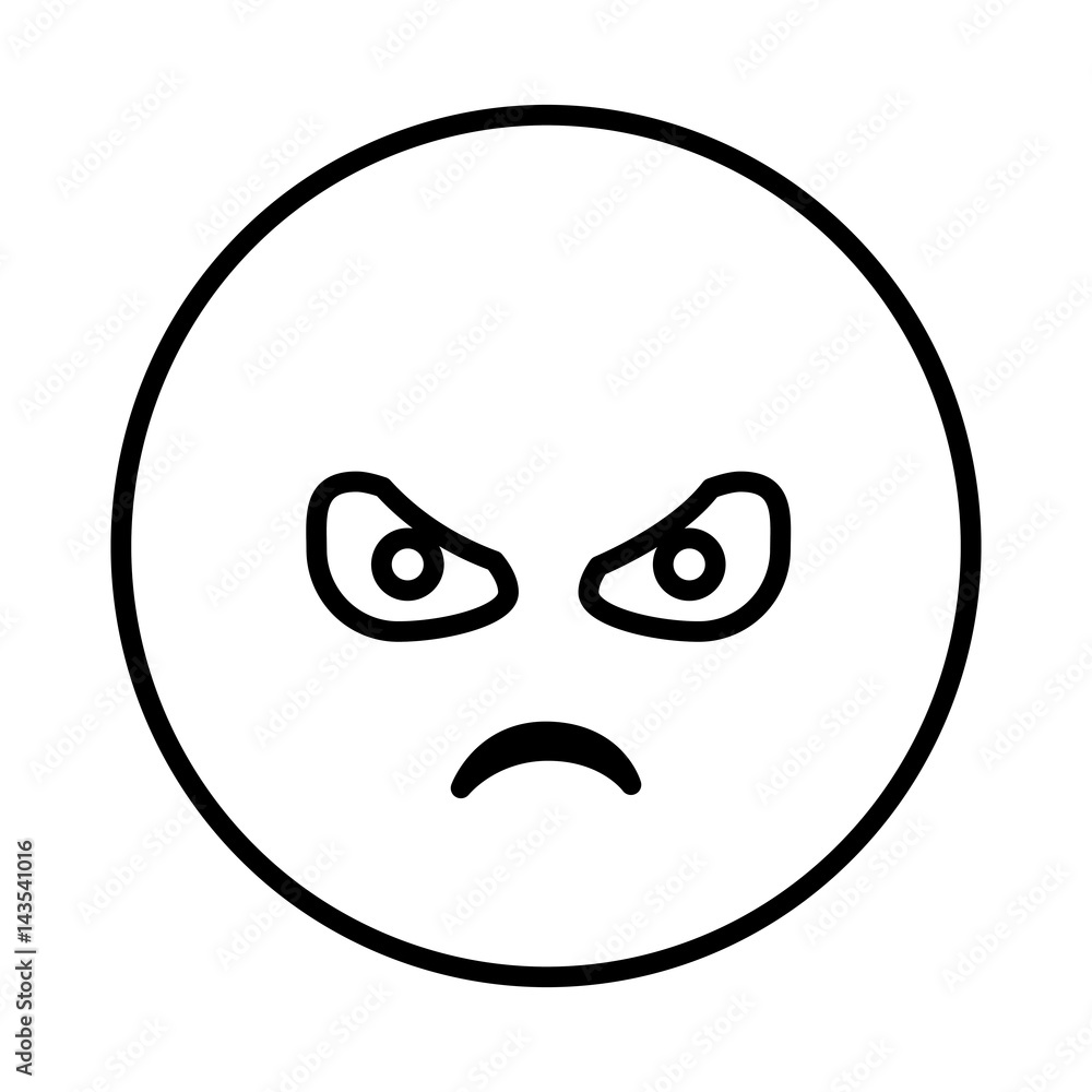 silhouette emoticon face furious expression vector illustration silhouette emoticon face furious expression vector illustration
