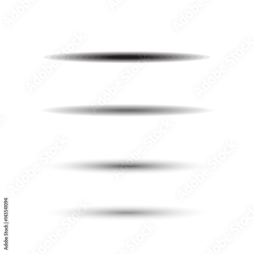Oval shadow for tab dividers isolated on white vector set