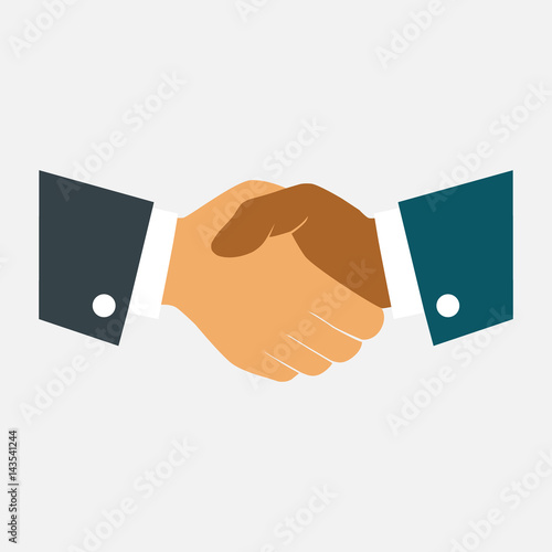 Handshake icon. Shake hands, agreement, good deal, partnership concepts. Premium quality. Modern flat design graphic elements. Vector illustration.