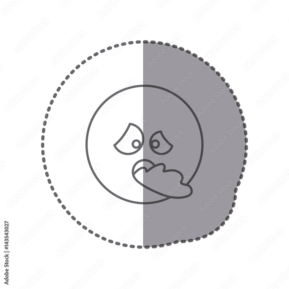 sticker silhouette emoticon face sick expression vector illustration sticker silhouette emoticon face sick expression vector illustration