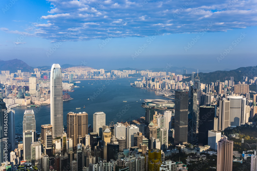 Hong Kong city view from Victoria peak