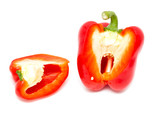 Juicy red paprika on a white background