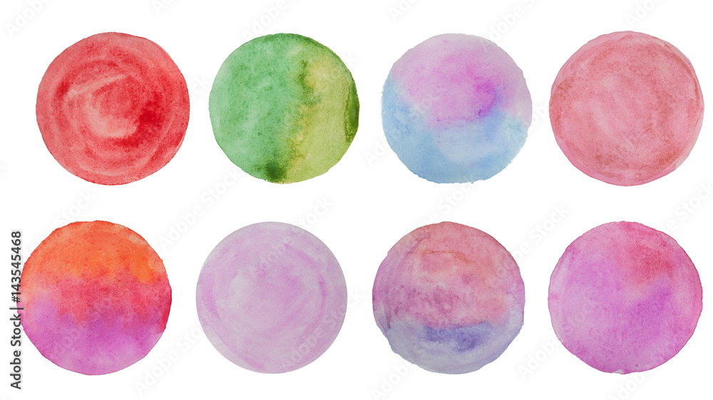 Set of circle watercolor background Set of circle watercolor background