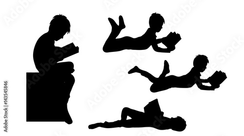 Vector silhouette of boy.