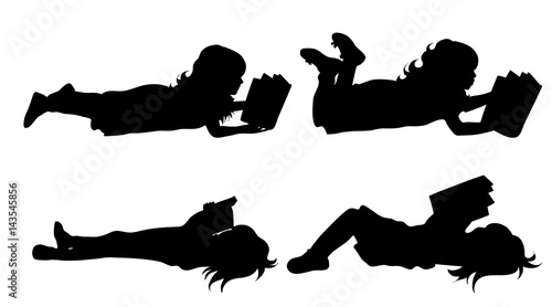 Vector silhouette of girl.