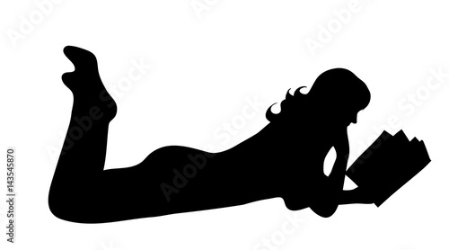 Vector silhouette of girl.