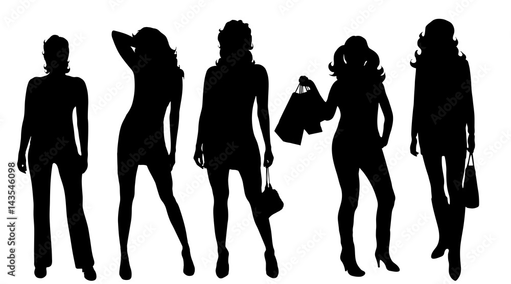 Vector silhouette of people on white background. Vector silhouette of people on white background.