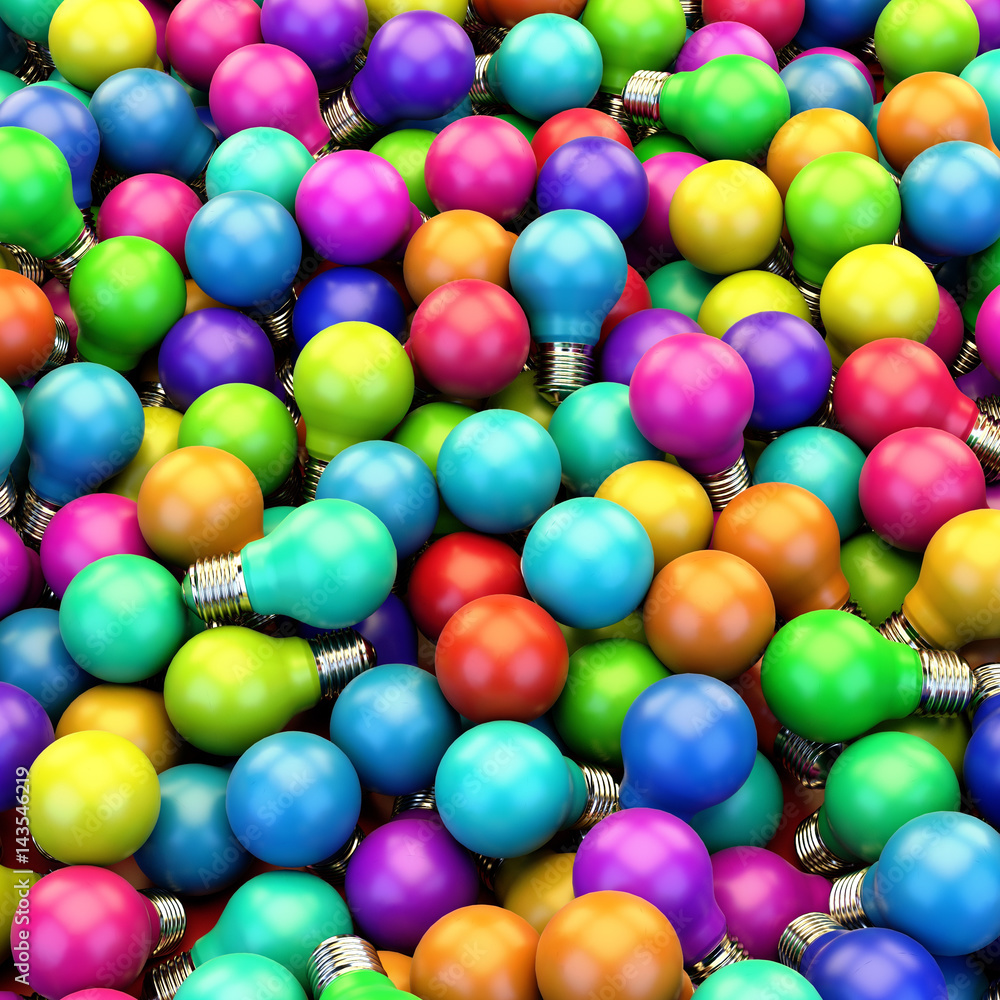 Obraz premium Infinite bulbs background, 3d rendering