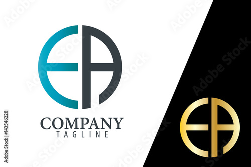 Initial Letter EA FA With Linked Circle Logo photo