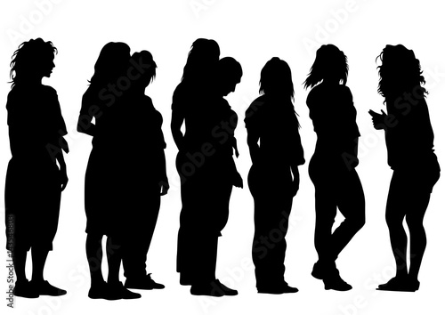 Big crowds people on white background