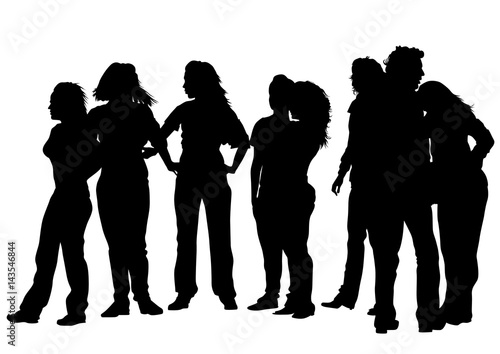 Big crowds people on white background