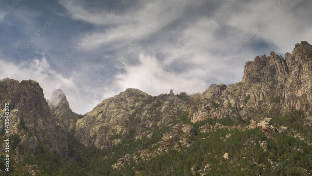 timelapse of the picturesque Bavella range of mountains in corsica, france timelapse of the picturesque Bavella range of mountains in corsica, france