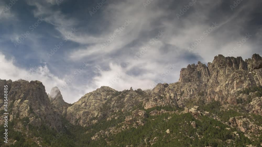 timelapse of the picturesque Bavella range of mountains in corsica, france timelapse of the picturesque Bavella range of mountains in corsica, france