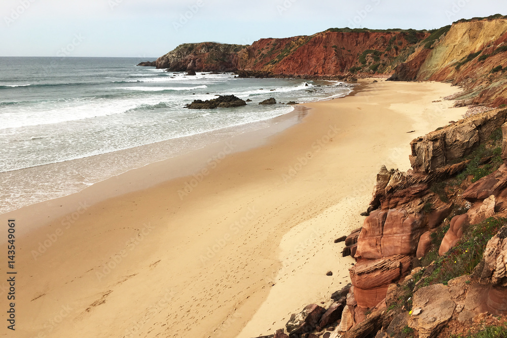 Beautiful beach in the southwest Algarve, Portugal Beautiful beach in the southwest Algarve, Portugal