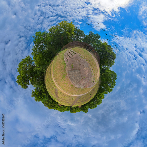 360° Little Planet der Tinkstätte bei Heidelberg photo