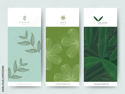 Branding Packaging Flower nature background, logo banner voucher, spring summer tropical, vector illustration © meowyomsee
