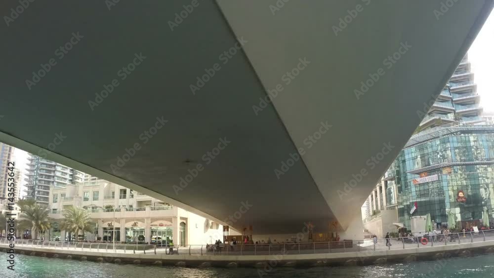 Hyperlapse of Dubai Marina canal, shot from a boat Hyperlapse of Dubai Marina canal, shot from a boat