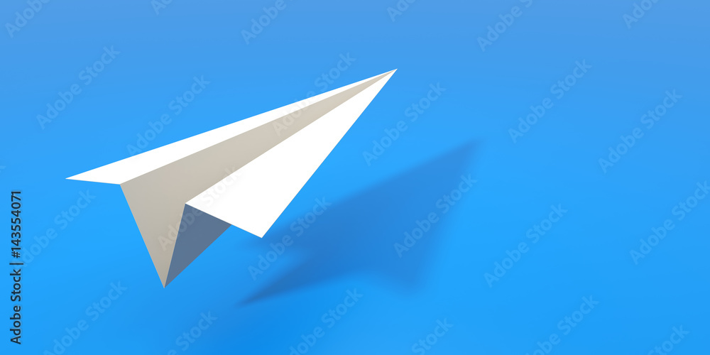 Paper Plane with blue background. 3D Illustration. Paper Plane with blue background. 3D Illustration.