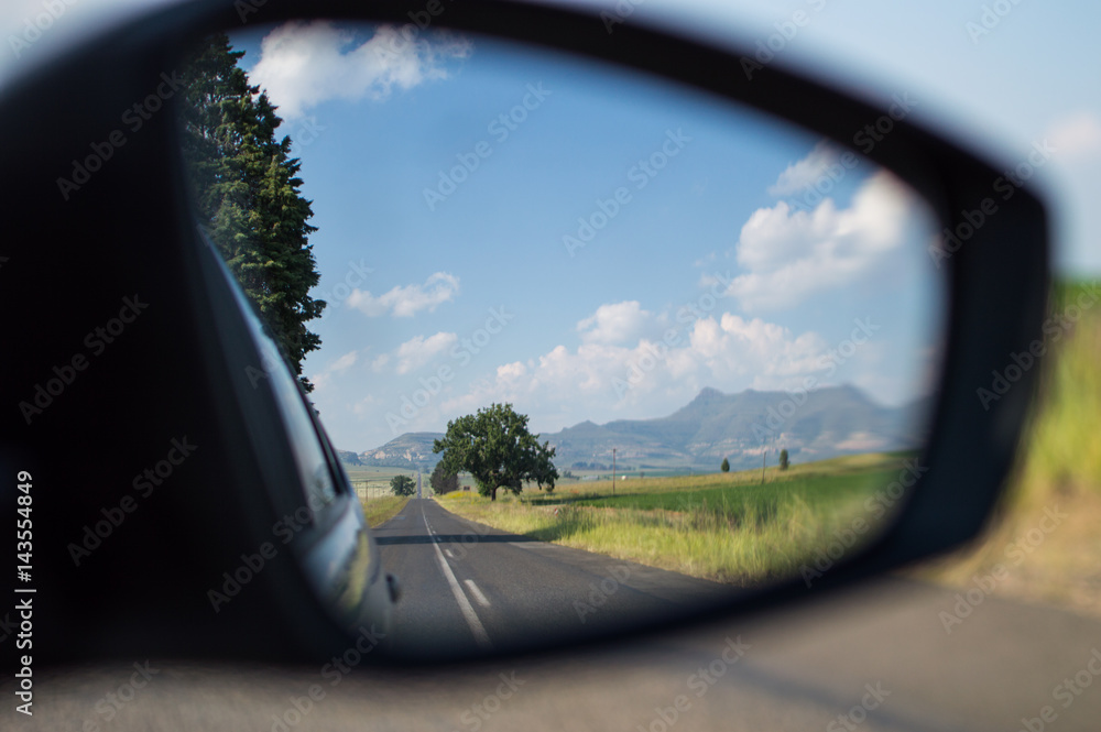 Rearview Mirror near Clarens, Free State, South Africa