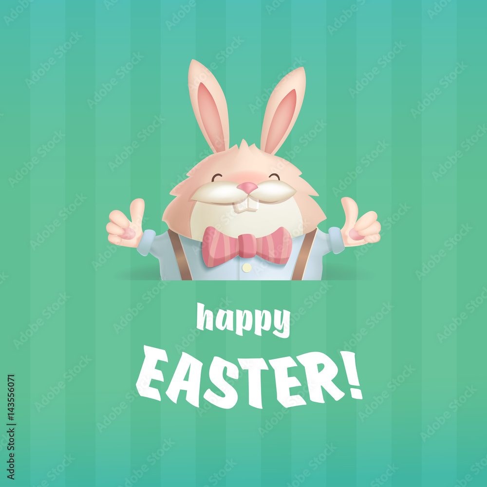 Happy Easter greeting card with a hare Happy Easter greeting card with a hare