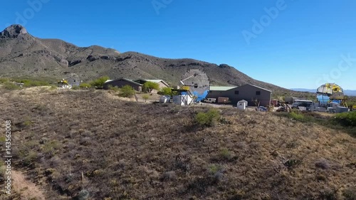 Aerial view of an array of telescopes at an observatory complex photo