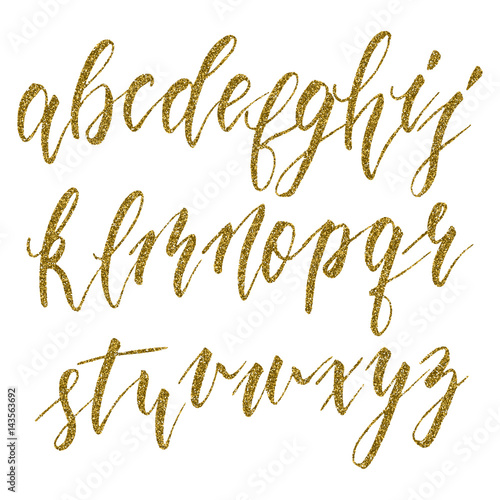 Hand drawn calligraphic alphabet
