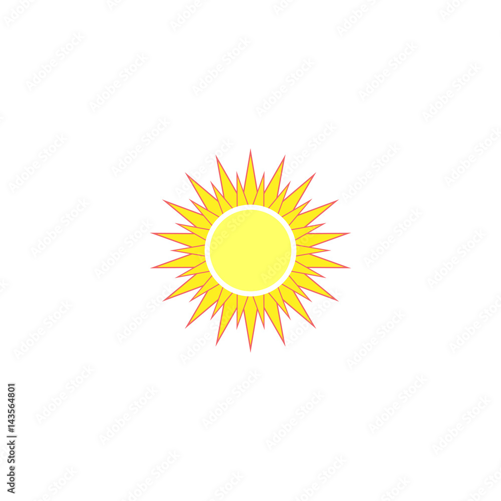 The sun sign on white background The sun sign on white background