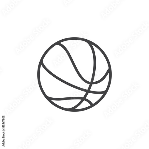 Basketball ball line icon, outline vector sign, linear style pictogram isolated on white. Symbol, logo illustration. Editable stroke. Pixel perfect