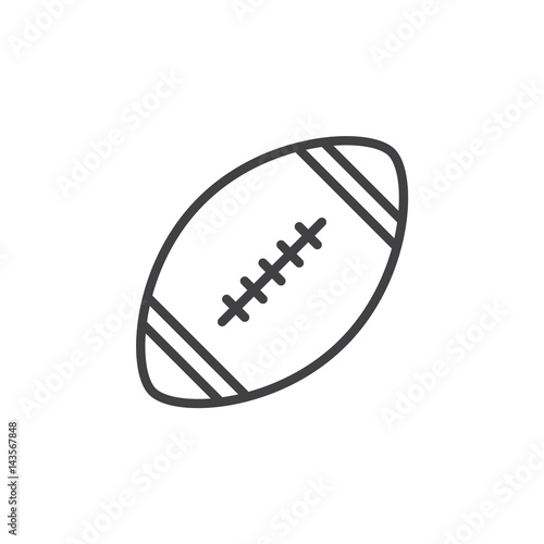 American football ball line icon, outline vector sign, linear style pictogram isolated on white. Symbol, logo illustration. Editable stroke. Pixel perfect