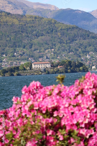 Fototapeta Naklejka Na Ścianę i Meble -  View to Isola Madre at Lake Maggiore in spring, Italy