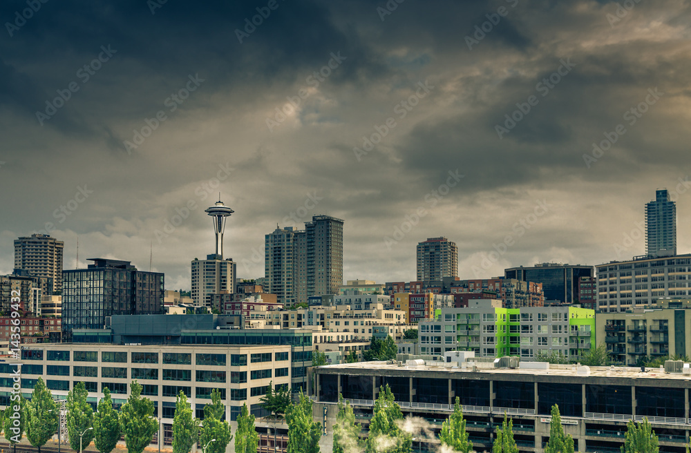 Seattle Under Stormy Clouds