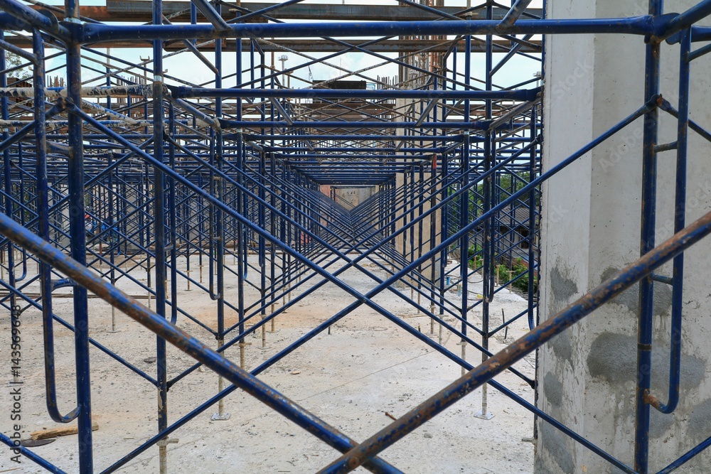 work construction and scaffold in site workplace  building