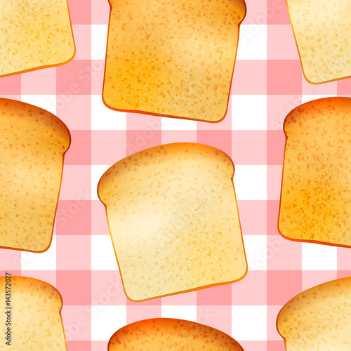 Bright tasty toasts, breakfast seamless pattern