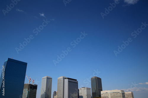 High-rise buildings and blue sky - .Osaka Business Park, Osaka, Japan
