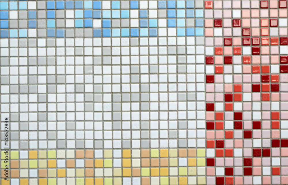 Fototapeta premium Colorful mosaic tile pattern as background.